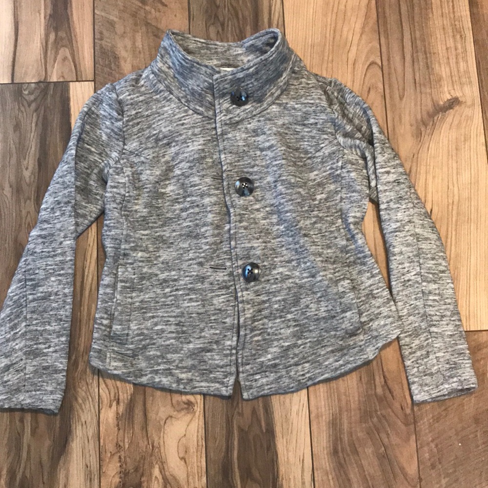 CABI high low sweater blazer